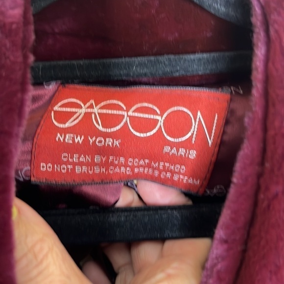 VINTAGE l SASSON 1980's Coat New York / Paris Merlot M/L - Picture 3 of 14